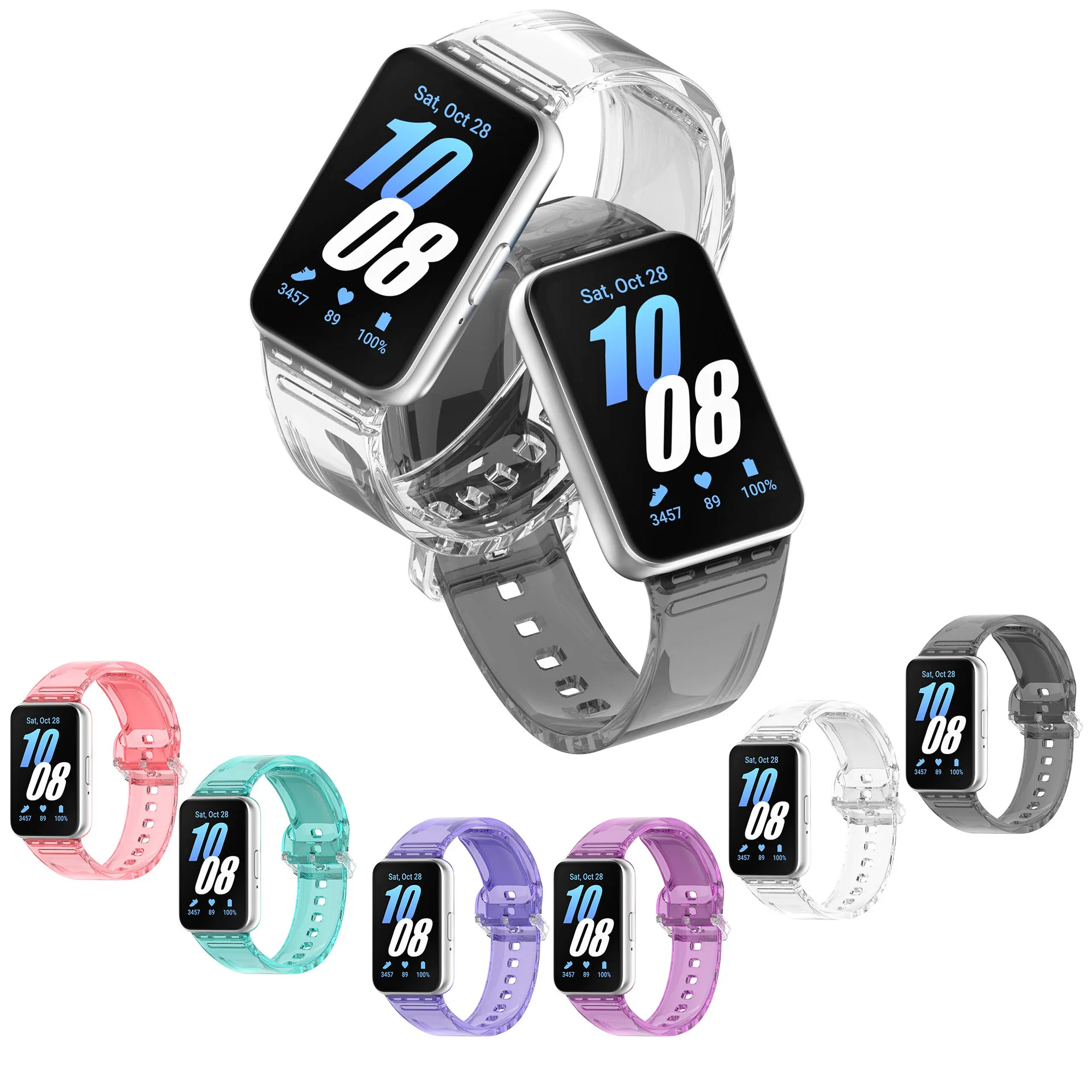 Light-changing Transparent Silicone Strapsuit for Samsung Galaxy Watch Fit3 Light-changing Silicone Strap
