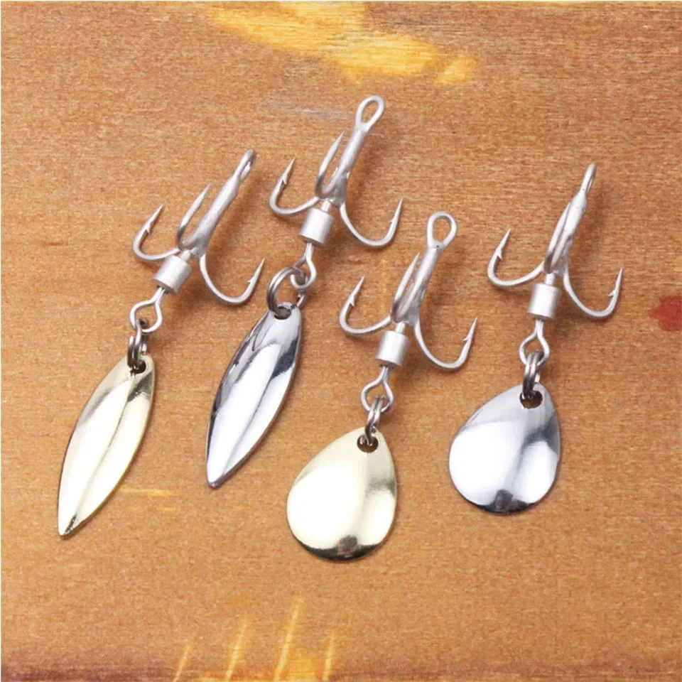 5pcs/lot Spinner Fishing Spoon Lures Reflective Stainless Steel Blade Noisy Spoons Fishing Accessories