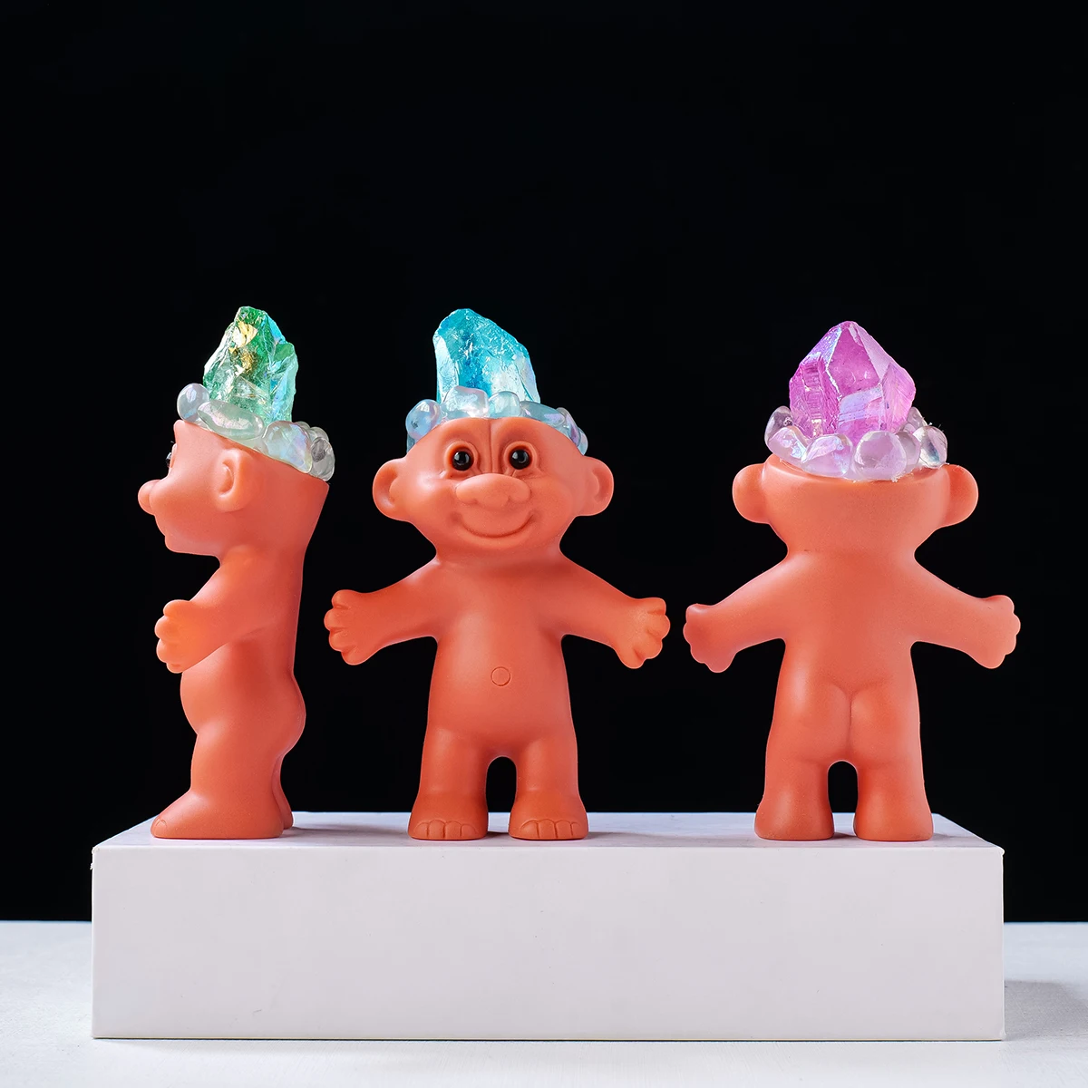 1PC Electroplated Halo Crystal Ugly Baby Colorful Crystal Quartz Cartoon Cute Handmade Home Decor Christmas Gifts