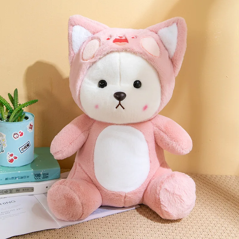 50cm Stitch Transforms Cute Bear Doll Stitch Teddy Bear Plush Toys Strawberry Bear Valentine\'s Day Gift for Girls