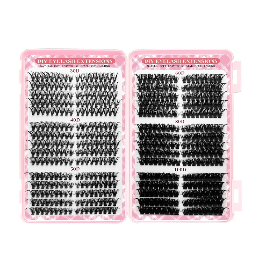 

9-16mm Length False Eyelashes 3D Volume Wispy Style DIY Lash Extension Kit Natural Look Volume Fans Eye Makeup Tools