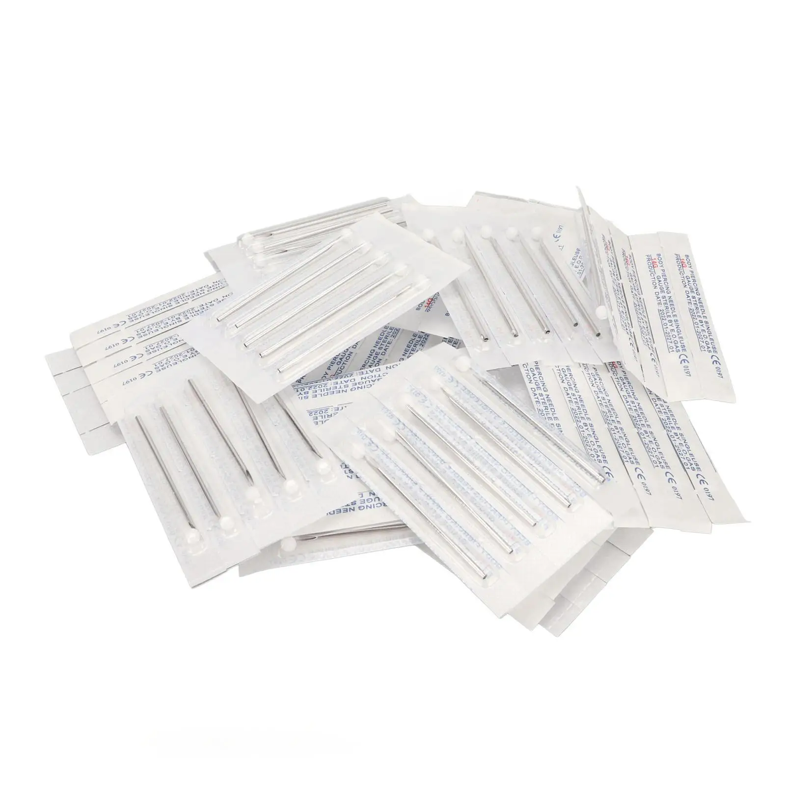 

14 г одноразовые иглы для пирсинга из нержавеющей стали для ушей, носа, пупка, сосков, губ, пирсинга, безопасные и стерильные