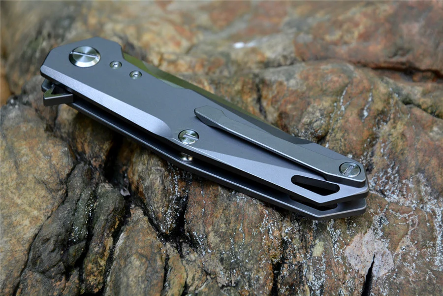 TwoSun TS21 Flipper Folding Knife Titanium Handle 3.43\