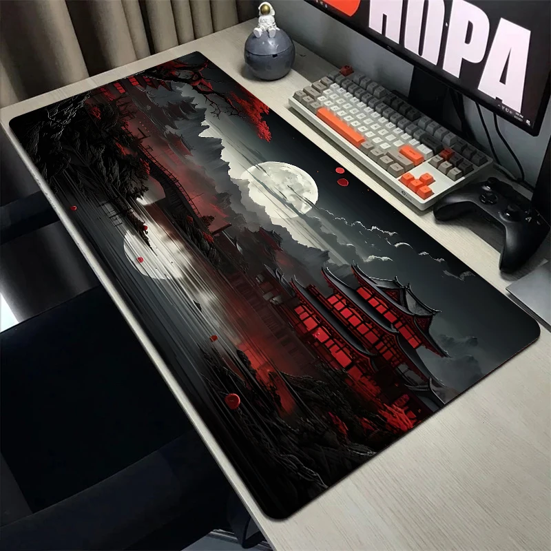 Sakura Atmosphere Mouse Pad Landscape Gaming Accessories Extended Mause Pad 400x900 Large Computer Mat Aesthetic Office Carpet