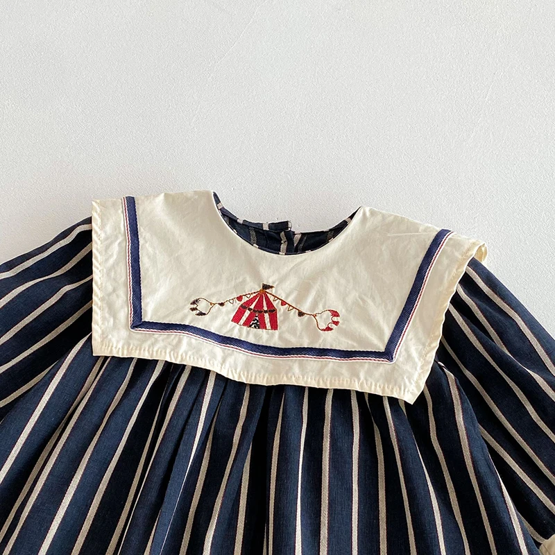 فستان حفلات بناتي جديد لخريف 2025 على الطراز الأوروبي الأمريكي 0-6 سنوات بأكمام طويلة من القطن فساتين الأميرات للأطفال #5