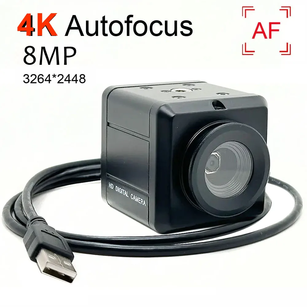 Industrial 4K 8MP Webcam PC Laptops Autofocus USB Mini Camera IMX179 Sensor OTG UVC Plug And Play For Meeting Document Scanning