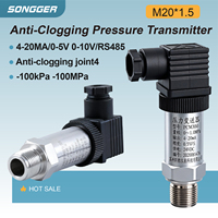 HTP 300 Anti Clogging Flared Diffused Silicon Pressure Transmitter 316L Diaphragm 4-20mA 0-10V RS485 M20x1.5