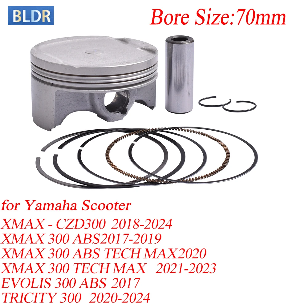 

70mm for Yamaha Scooter XMAX CZD300 XMAX 300 ABS TECH MAX TRICITY EVOLIS 300 ABS Motorcycle Accessories Cylinder Piston Rings