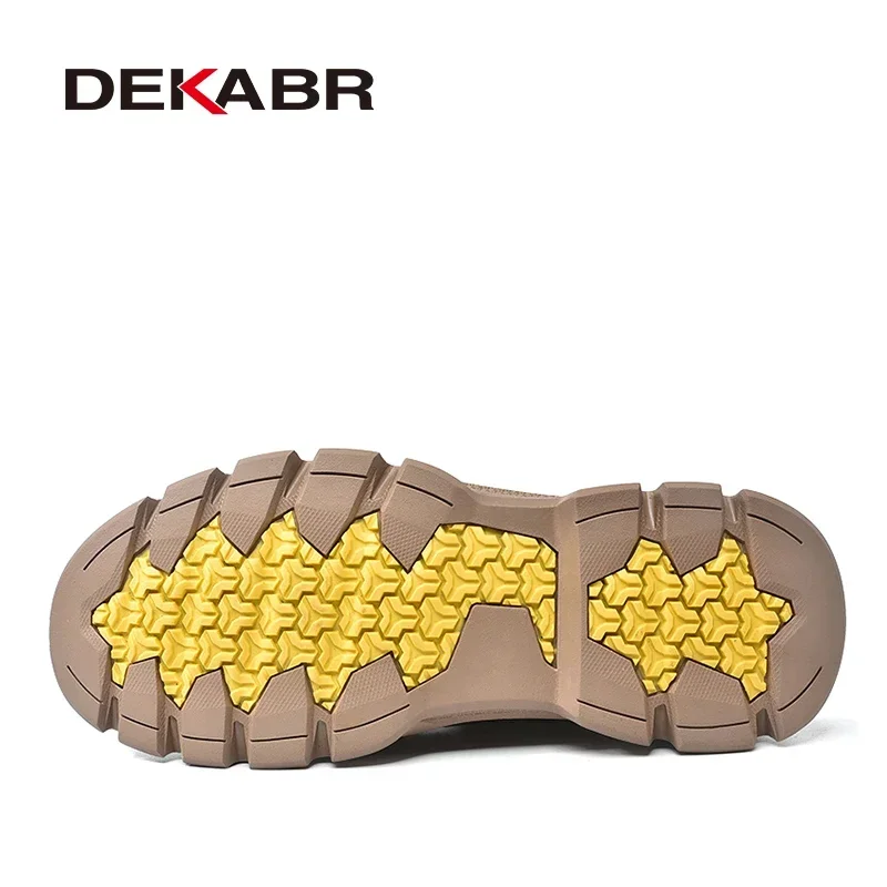 DEKABR-Botas de piel auténtica para hombre, botines cómodos de suela suave, zapatos clásicos informales para exteriores, Otoño e Invierno