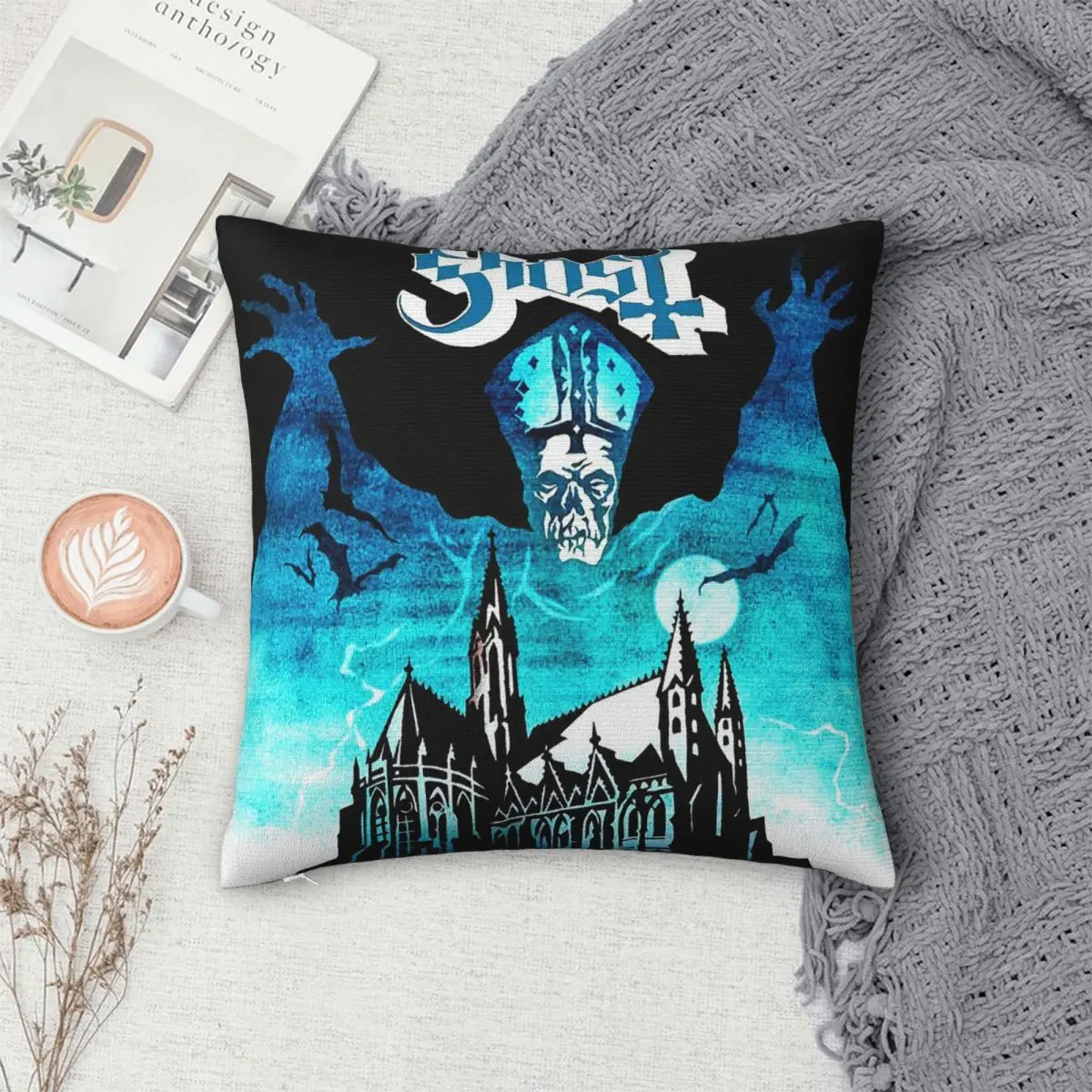 روك باند شبح الفرقة ساحة المخدة غطاء وسادة وسادة ديكور الراحة رمي وسادة لغرفة المعيشة المنزلية