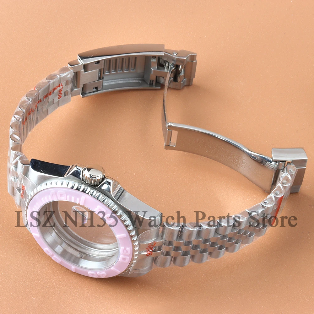 ตัวเรือนนาฬิกา 40 มม. สายจูบิลี่สแตนเลสสตีล 316 สำหรับกลไก Seiko Nh34 Nh35 Nh36 Nh38 หน้าปัด 28.5 มม. ตัวเรือน YACHT-MASTER