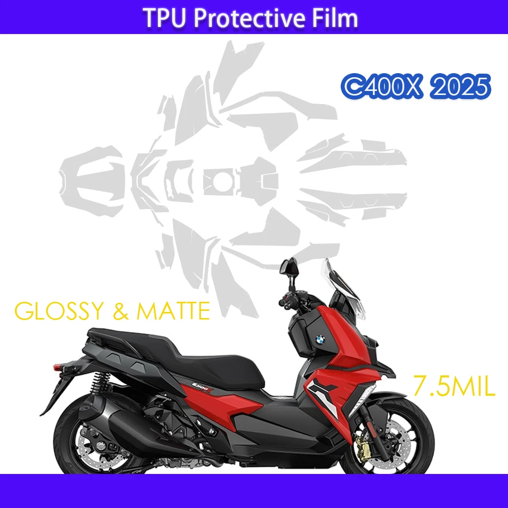 

TPU For BMW C400X 2025 Paint Protection Film Fits C 400 X Anti-scratch GLOSSY MATTE Paint Protective BODYKITS Motorcycle cover