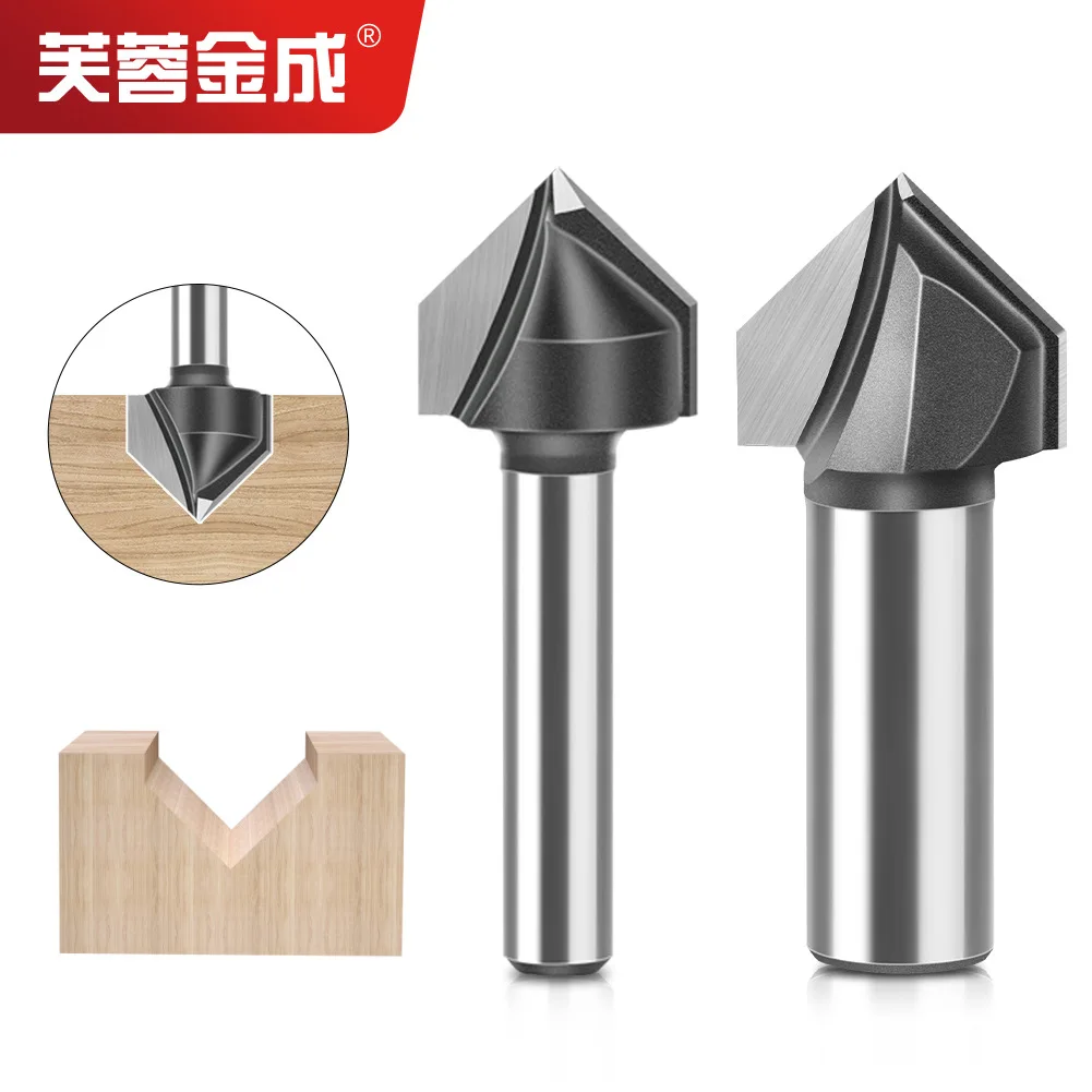 90 Degree V-knife Woodworking Milling Cutter Trimming Machine Cutter Head aluminum-plastic Plate Slotting Integrated Wall Foldin