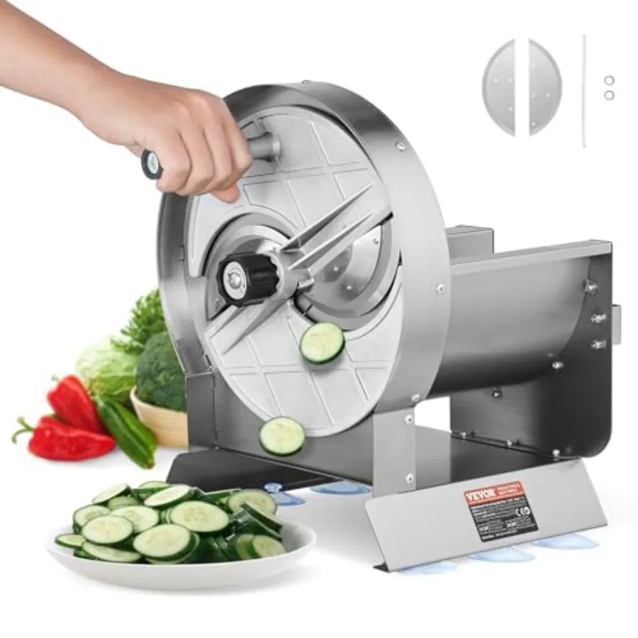 

Vegetable Fruit Slicer 0-0.5"/0-12mm Thickness Adjustable Commercial Slicer Machine Stainless Steel Food Cutter Slicing Machine