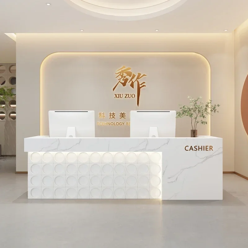 Luxury Receiption Desk Counters For Small Store Business Spa Reception Furniture Help Professional Office Grocery Counter Bakery