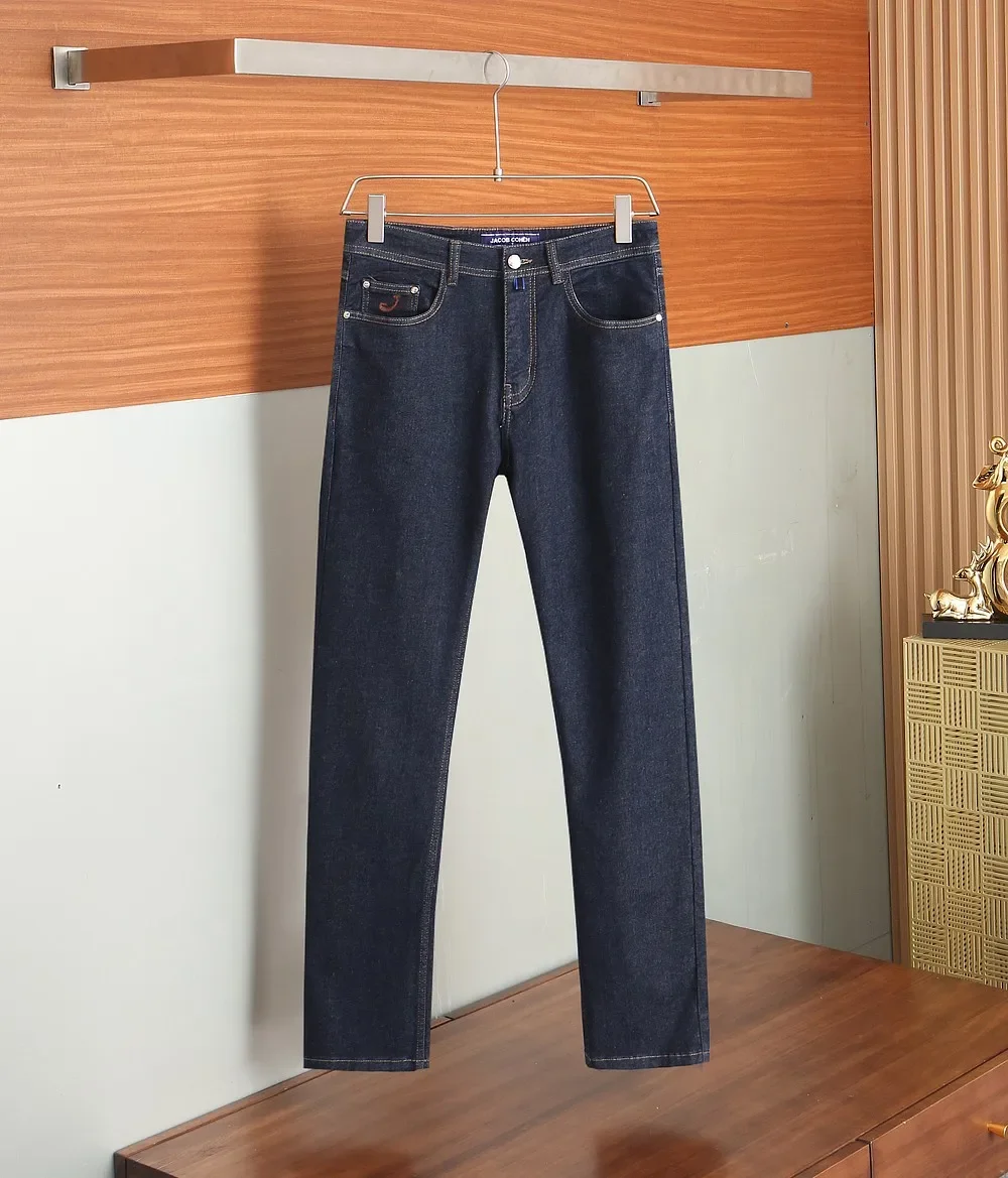 Celana Jeans BLSK CPRT Katun Tebal Pria Musim Gugur Dingin 2025 Baru Hangat untuk Luar Ruangan Bordir Nyaman Model Lurus Ukuran Besar 30-42