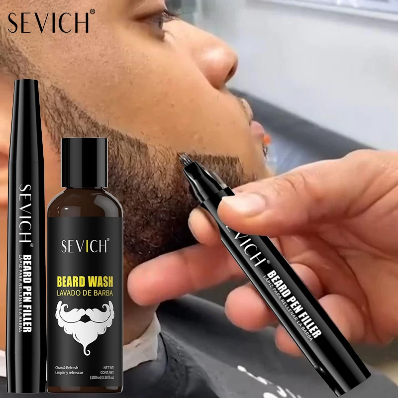 

SEVICH мужской набор для укладки бороды, водостойкая ручка-наполнитель для бороды, шампунь для мытья бороды, мужская ручка-раскраска для усов, средства по уходу за бородой