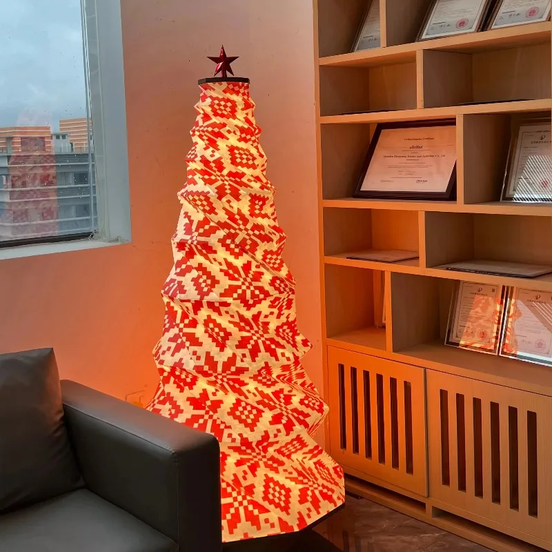 

OEM Christmas Tree Large Ornaments Decorative Lights Table Folding PVC Lamp Lantern Built-in Lithium Battery Recyclable