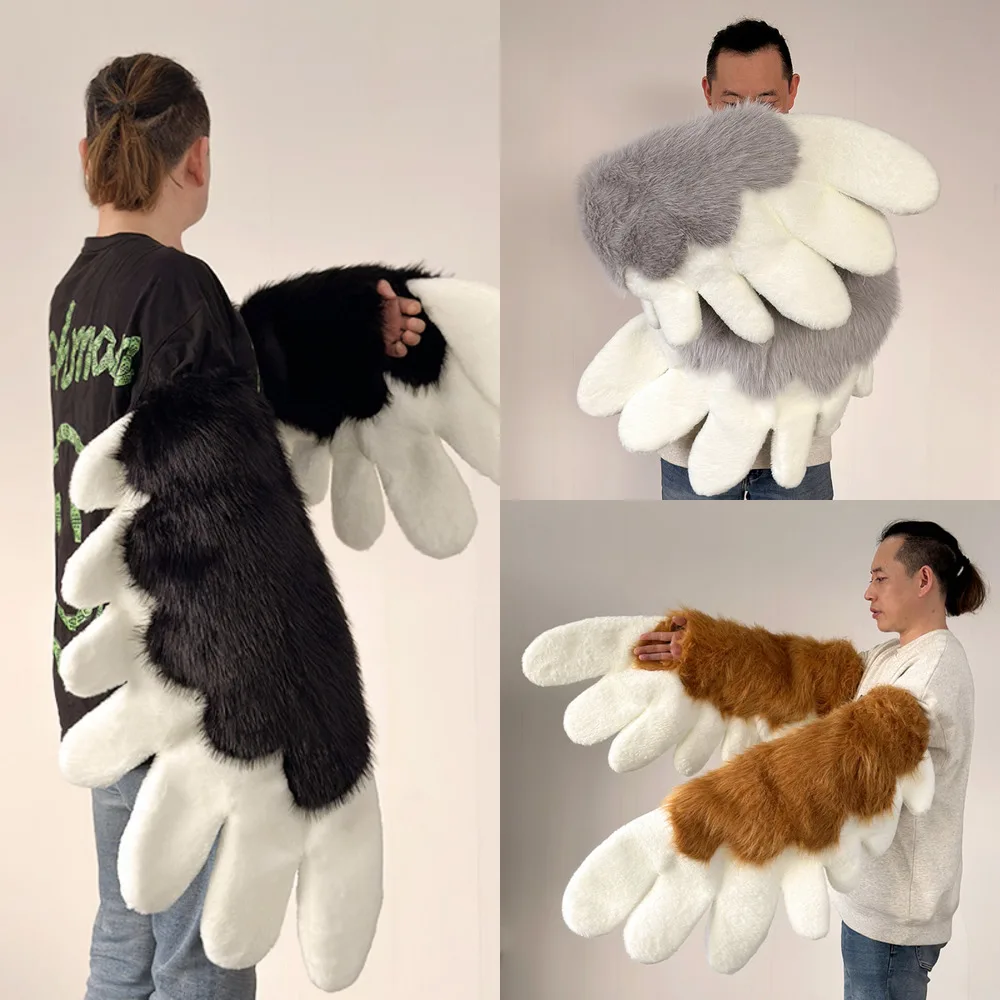 Vogel Flügel Pelzigen Plüsch Tier Krallen Tragbare Cosplay Requisiten Kig Fursuit Kigurumi Comiket Kigurumi Tier Kostüm Beast Fursuit