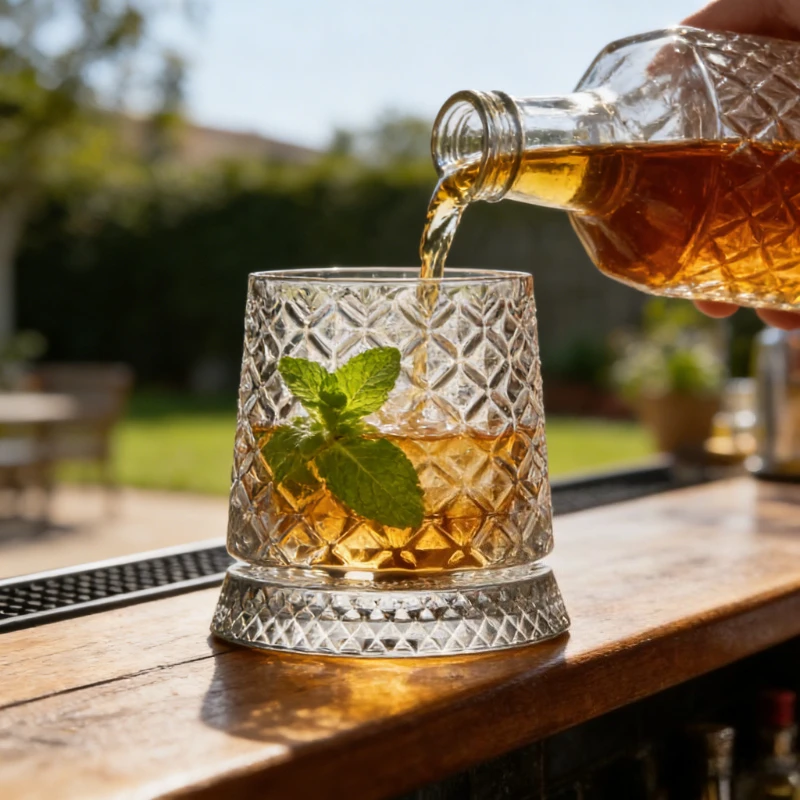 

Rotating Whisky Glasses with Glass Base 360 Rotate Degrees Crystal Rum Glass for Cocktail Party Drinking