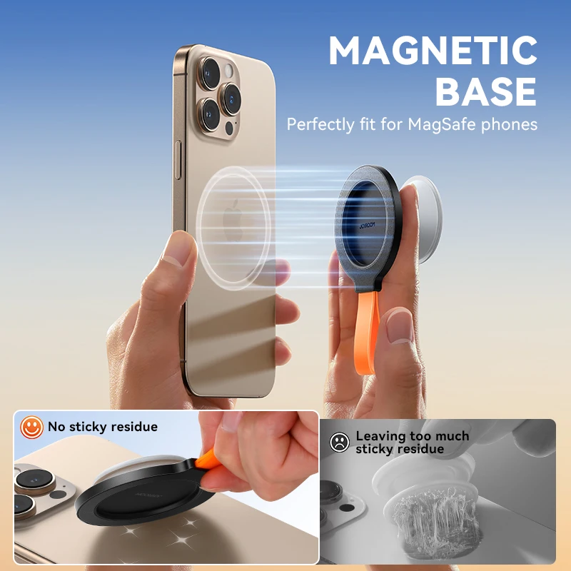 JOYROOM Magnetic Phone Holder Magnetic Base with Silicone Handle Hands-Free Compatible with Phone Grips For iPhone 16 Pro Max