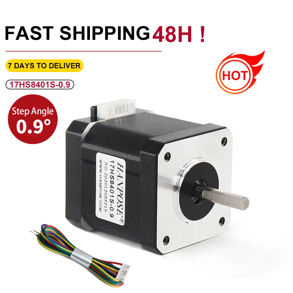 

Nema17 Stepper Motor 2-Phase 4-Lead 48mm 78Oz-in 1.8A 52N.CM 17HS8401S-0.9 CNC Laser 3D Light Stage 42 Stepper Motor