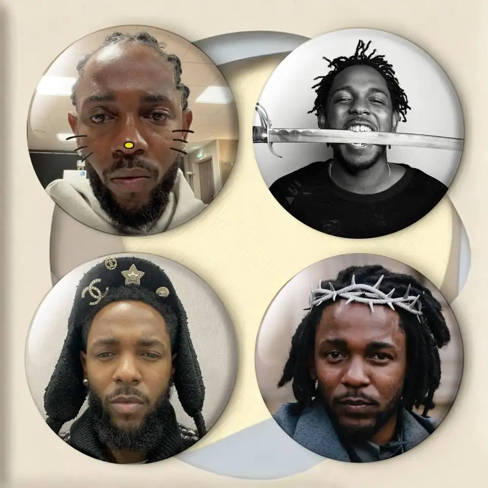 Hip Hop Rapper Kendrick Badges 25 32 44 58 75 mm Round Fans Collect Friends Gifts Brooch Souvenir