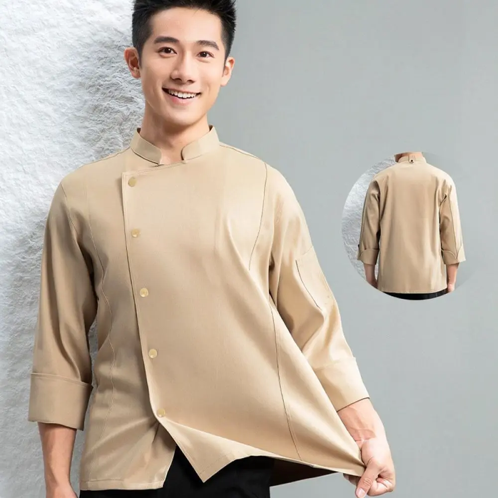Kitchen Uniform Chef Jacket Unisex Waterproof Elastic Breathable Apparel For Cooking Hotel Restaurant Bakery Work Wear