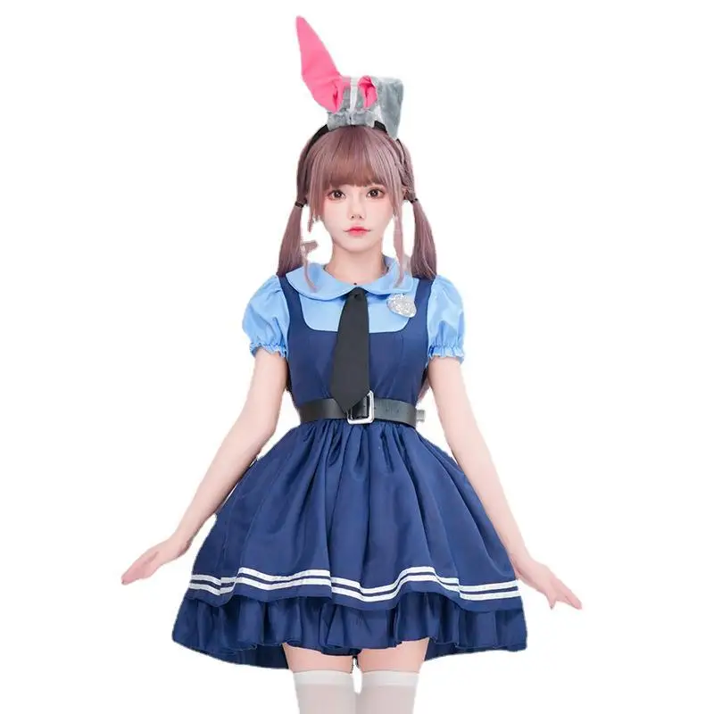 Judy Hopps Cosplay Dress Anime Zootopia Judy Rabbit Cosplay Halloween Party Outfits for Women