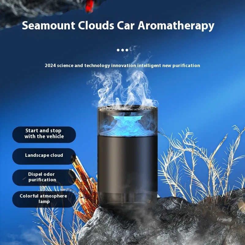 New Smart Car Air Freshener Rechargeable Car Aroma Diffuser Cloud Mist with Sound Pickup Lamp RGB Light for Automotive Interior