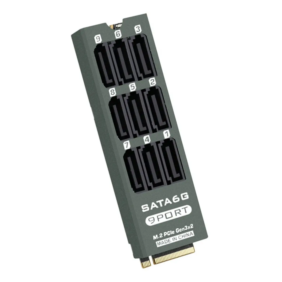 Y1056A*☀▃1 Set PH519 M2 PCIe SATA6Gbps 9-Port Expansion Card Nvme Mkey Supports Network Storage Hard Disk Expansion with Shell