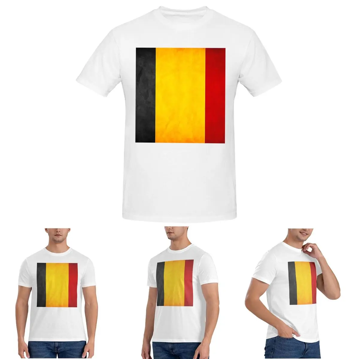 

Belgium Belgian Flag National Flag Of Belgium T-Shirt for Men Cotton Plus Size T Shirts Men's Tees Short O-Neck Clothes Tops