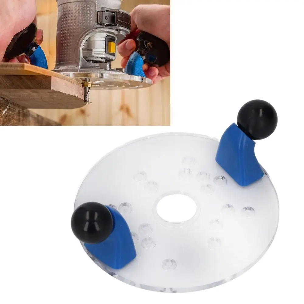 Double Handles Woodworking carving positioning disc Fixed-base Guide Transparent Base Inverted board carving machine Clear View