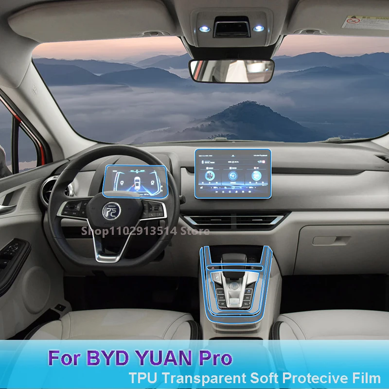 

Гибридная автомобильная пленка GPS навигатора для BYD YUAN Pro (2021-2022), Защитная пленка для ЖК-экрана из ТПУ, декоративные автомобильные наклейки