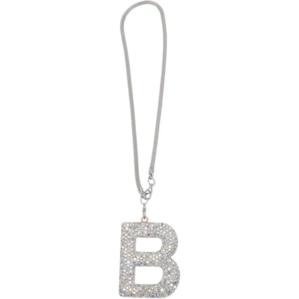 

Metal Faux Crystal Letter B with Rhinestones Car Rear View Mirror Pendant Accessories Car Hanging Ornament Multicolor