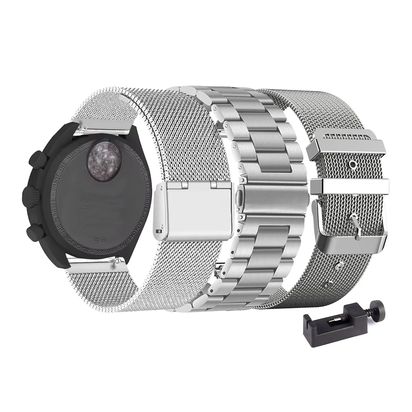 

3 металлических ремешка для часов Omega X Swatch Moonswatch для мужчин и женщин