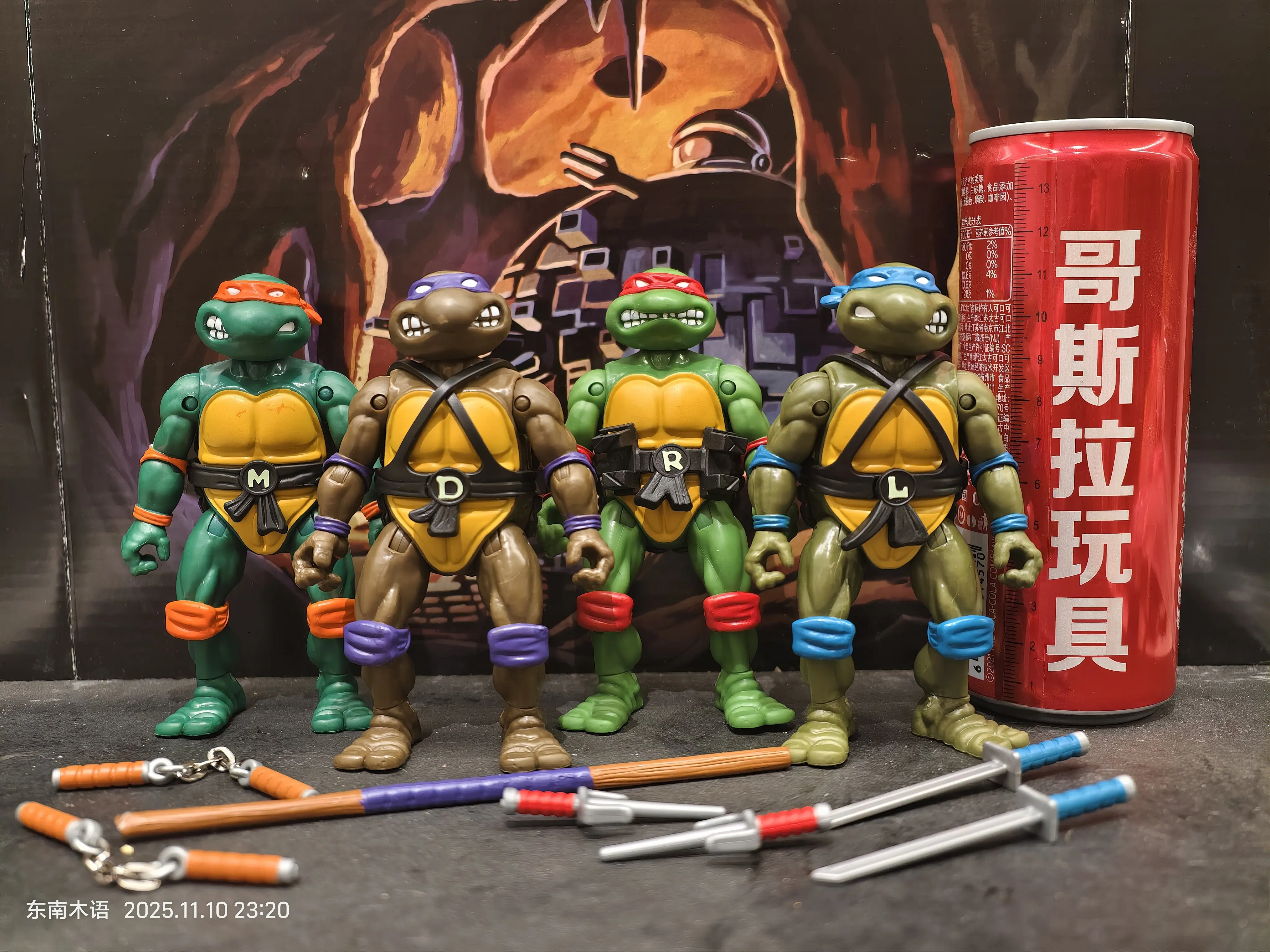 

Authentic Playmates turtle Action Figures 4 Pcs Set With Original Weapons Loose With Minor Defects For Kids Collection Display