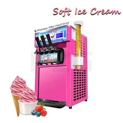 Machine à crème glacée commerciale, machine à glace molle, machine à crème glacée signée avec 2 + 1 saveurs, 18L