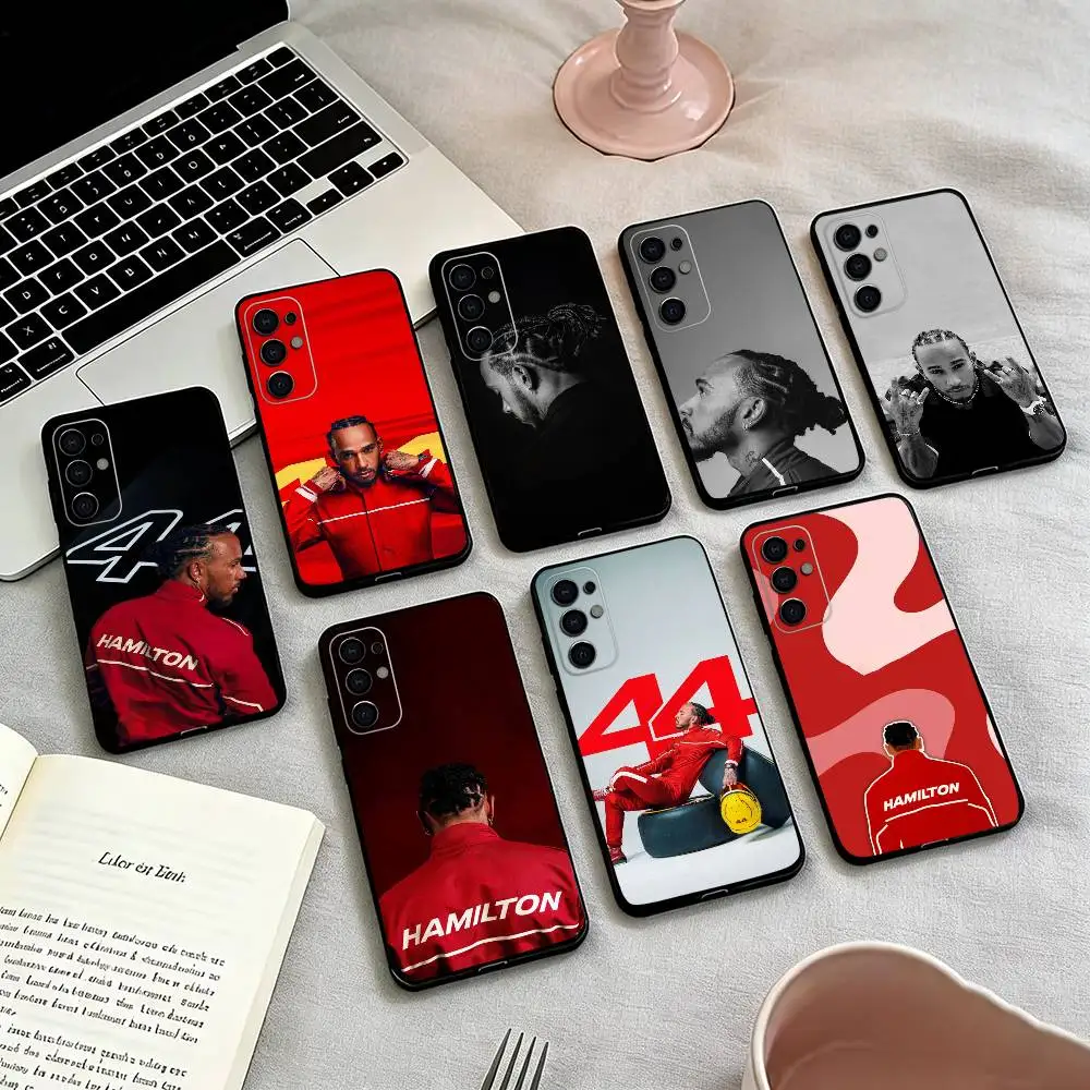 44 L-Lewis-L H-Hamilton-H Phone Case Black Silicone Soft For Samsung S25,S24,S21,S22,S23,S30,Ultra,S20,Plus,Fe,Lite
