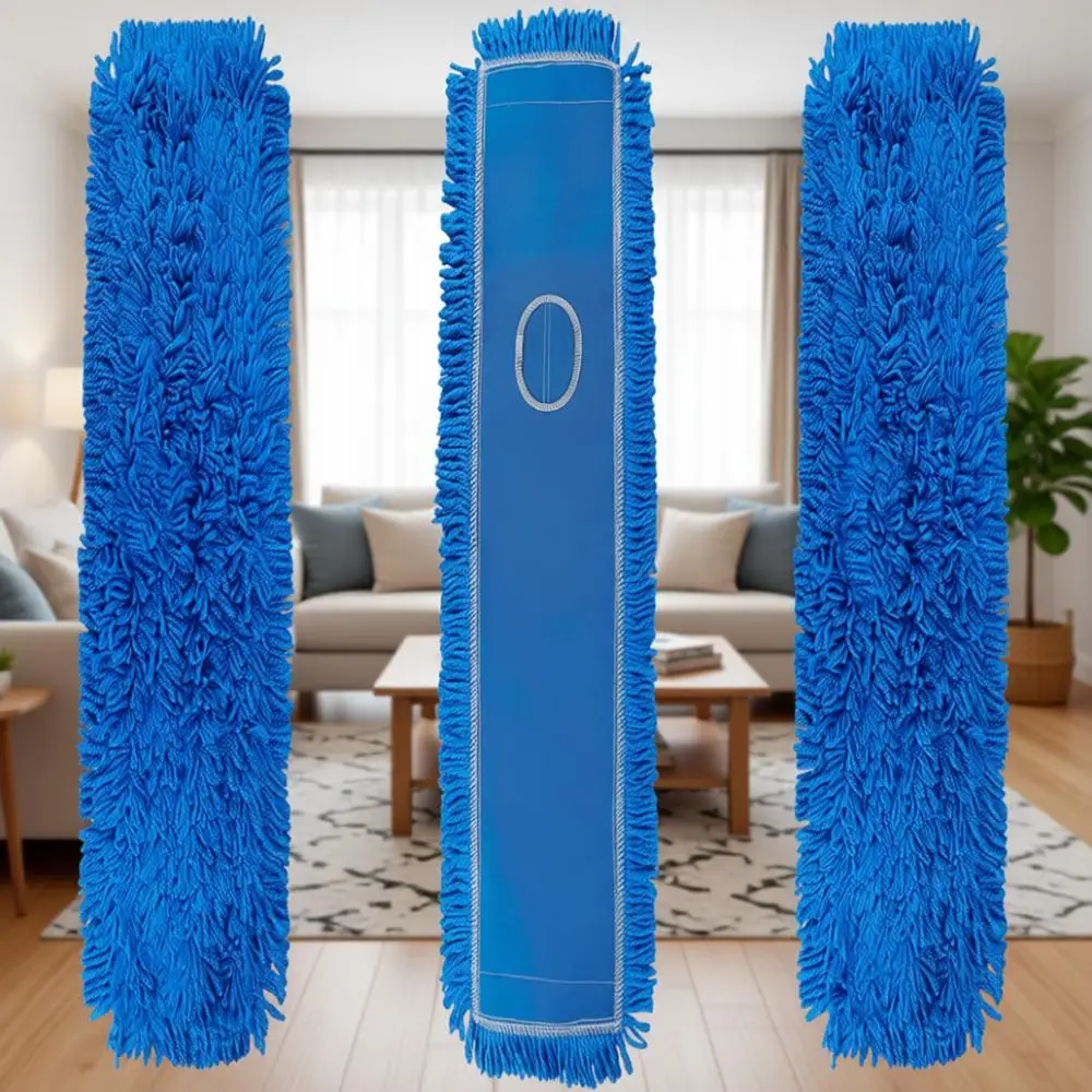 

48-Inch Heavy-Duty Dust Mop, 3-Pack Blue, for Industrial and Commercial Floor Cleaning