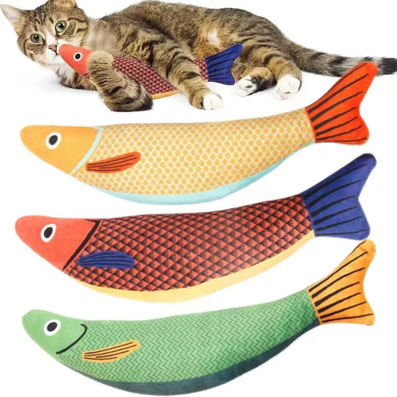 Cat Toy Catnip 3D Simulation Fish Goldfish Kitten Toys Pillowfish Interactive Sounding Cat Chew Bite Plush Toys Cat Supplies