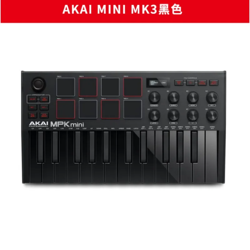 Professional MPK Mini MK3 - 25 Key USB MIDI Keyboard Controller with 8 Backlit Drum Pads, 8 Knobs and Music Production Software