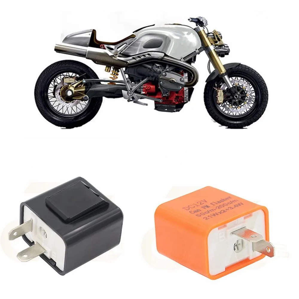 

2 Pin Electronic Flasher Relay 12V Adjustable Frequency LED Flasher Relay ABS Motorbike Accessories Blinker Indicator Relays
