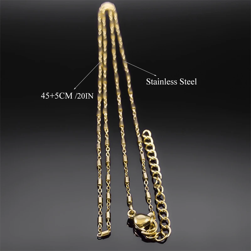 Edelstahl Kreative Kleine O Kette Halskette für Männer Frauen Gold Silber Schwarz Farbe Zylindrische Form Link Schmuck Zubehör – Detail 3