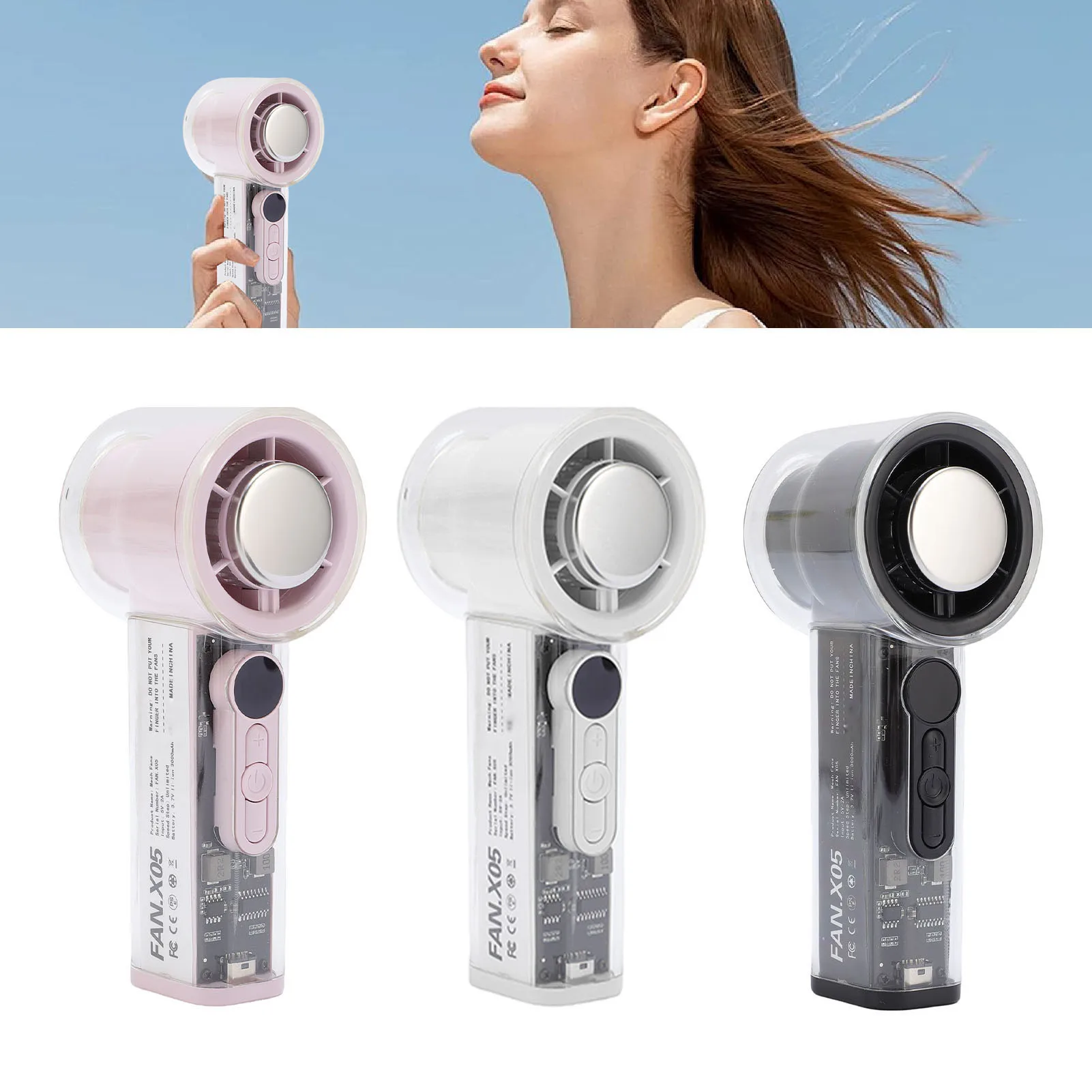 

Handheld Turbo Ice Fan Brushless Motor 16000RPM Powerful Portable Handheld Ice Fan Rechargeable 3000mAh 6 Speed for Travel