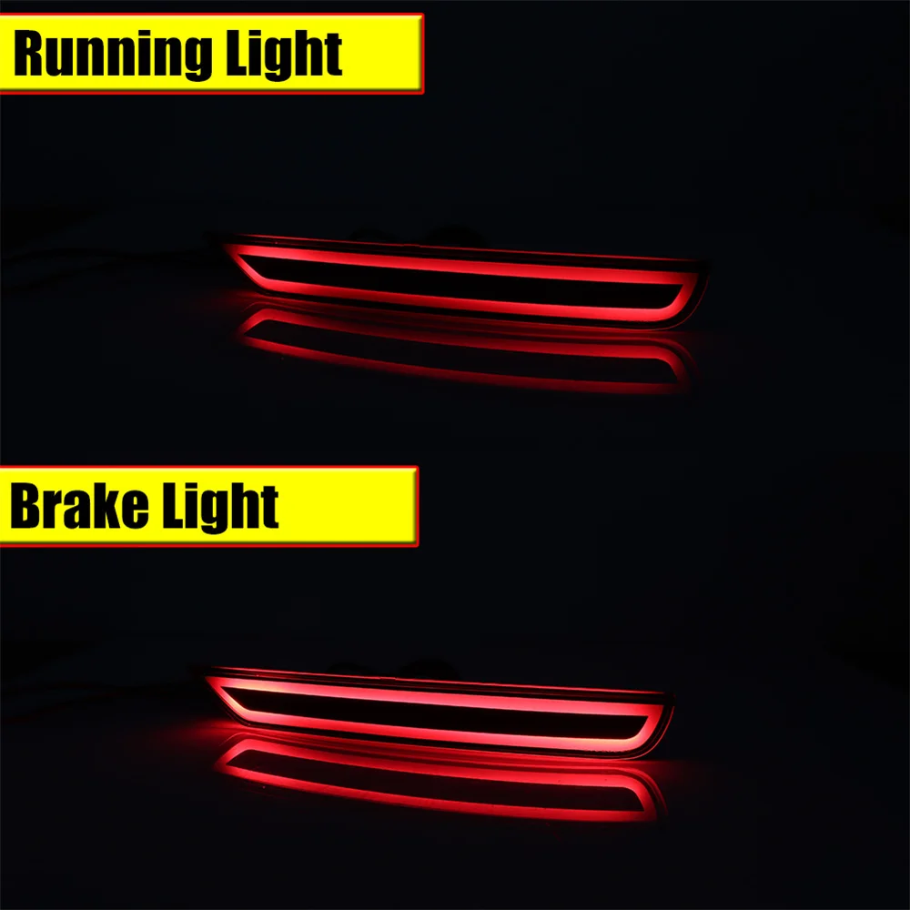 Car Rear Bumper Reflector Brake Tail Lights w/ Sequential Turn Signal Rear Fog Lights For Subaru Forester 2008-2018 Red LED 12V