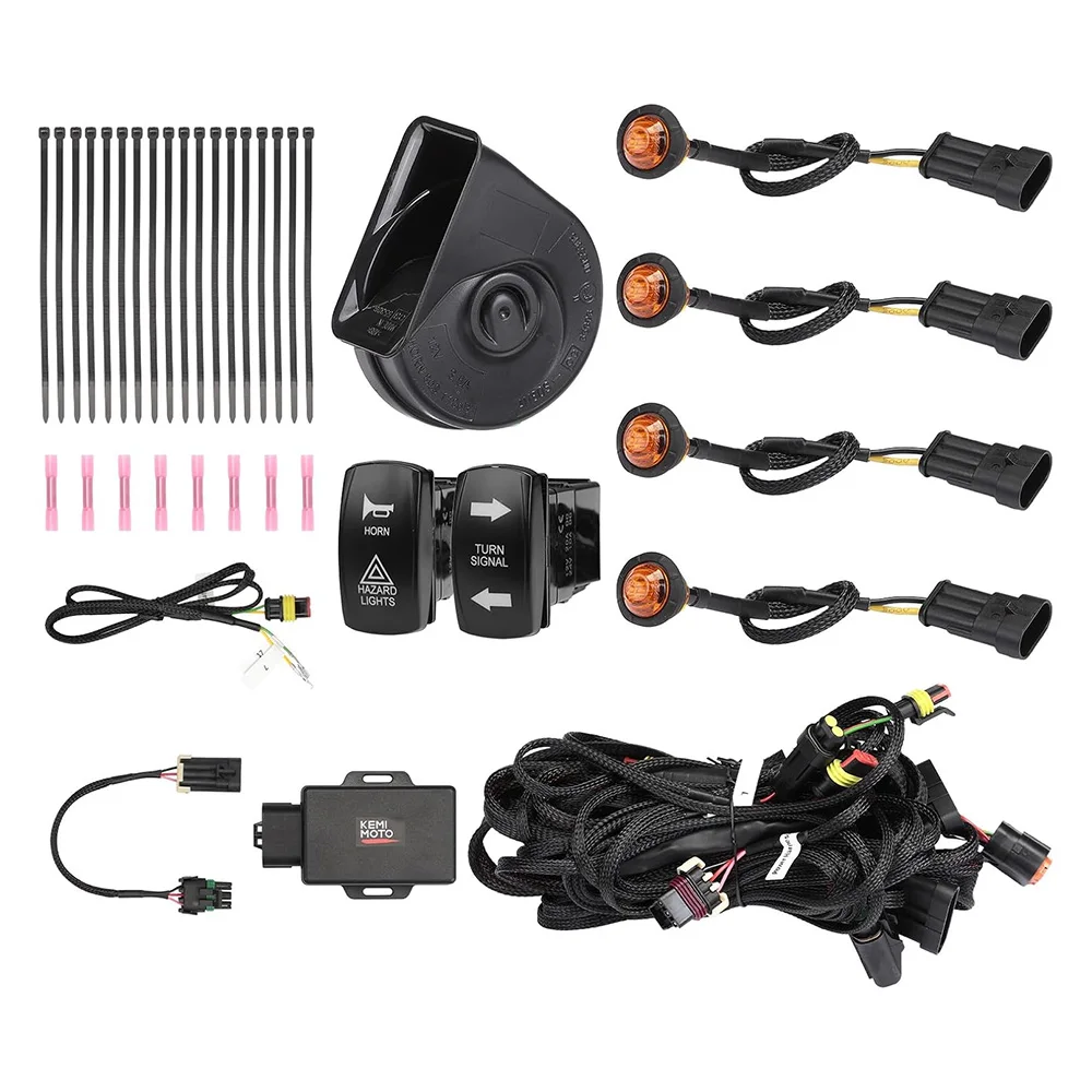 

UTV Turn Signal Street Legal Kit with 110DB Horn For Can-Am Defender MAX HD 5/7/8/9/10 Plug Play Pre-Wired Tail Light