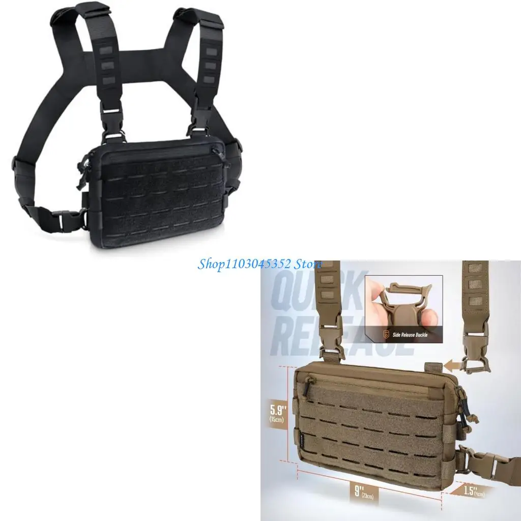 

Tacticals Chest Bag Utility Molles Chest Rig with Adjustable Strap Outdoor Chest Rigs Vest for Workouts,Cycling