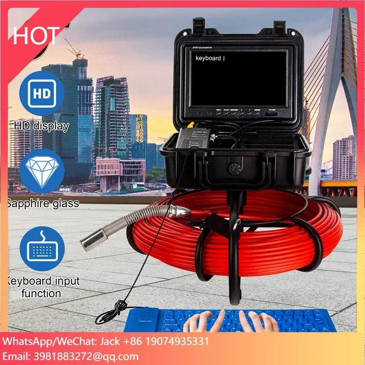 Hight Quality Popular 100m Depth Keyboard Camera System Analog Inspection for Sewer Pipe Inspection Pipe Inspection Camera