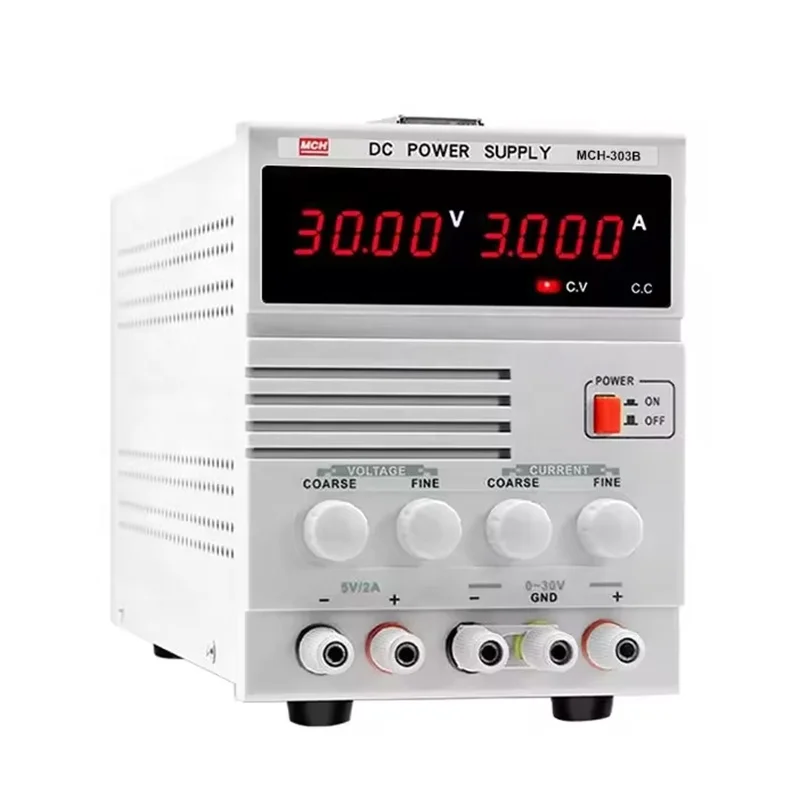 

DC Power Supply Single Dual Channel 30V 3A Fixed Output 5V 2A MCH-303B